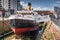 SS Nomadic, the last remaining White Star Line ship in the world. Near Titanic Museum in Belfast