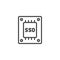 SSD drive line icon