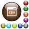 SSH client application color glass buttons