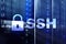 SSH, Secure Shell protocol and software. Data protection, internet and telecommunication concept