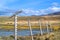Ssia China border fence of mountain plateau Ukok, Altai