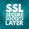 SSL - Secure Sockets Layer acronym, technology concept background