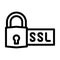 ssl secure sockets layer seo line icon vector illustration