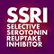 SSRI - Selective Serotonin Reuptake Inhibitor acronym, medical concept background