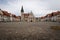 St. Aegidius Basilica and Town hall in the center of the main square of Bardejov, Slovakia