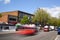 St Albans-UK - 19 May 2021 - People shopping and walking on busy retail high street with market stalls and shops