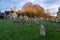 St Andrew`s Church Backyard with cemetery. Anglican parish church in the center of Farnham, Surrey, England