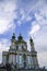 St Andrew`s Church in Kyiv city under cloudy sky