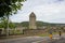 St Andrew\\\'s Tower standing in the middle of the St. Andrew’s Cemetery in Peebles, Scotland