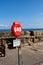 St Andrews Harbour Trust`s Red Lifebuoy , Fife, Scotland, UK â€“ 07-25-2021.