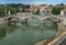 St.Angelo Bridge and river Tiber, Rome, Italy