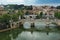 St.Angelo Bridge and river Tiber, Rome, Italy