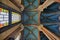 St. Antuan Church ceiling house column details from below-up view,