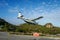 St. Barth  Commuter plane landing at Remy de Haenen Airport also known as Saint Barthelemy Airport