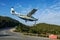 St. Barth  Commuter plane landing at Remy de Haenen Airport also known as Saint Barthelemy Airport