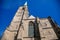 St. Bartholomew`s Cathedral on the main Republic square of Plzen, Gothic church in old town in sunny day, Pilsen, Western Bohemia