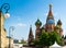 St. Basil`s Cathedral and Middle Trade Rows in Moscow, Russia