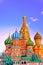 St. Basil\'s cathedral in Moscow at dusk.