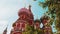 St. Basil's Cathedral on Red Square in Moscow. A close-up of the cathedral.