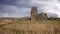 St Benet`s Abbey gatehouse and mill on the Norfolk Broads during a winter storm