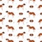 St Bernard shorthaired coat colors, different poses seamless pattern