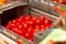 ST. BLASIEN, GERMANY - JULY 21 2018: Box with fresh mini tomatoes in german supermarket for sale