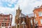 St Christopher`s Cathedral seen from the market square in Roermond, Netherlands