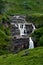 St Clair`s Falls. Widest waterfalls in Nuwara Eliya, Sri Lanka. inspirational summer landscape.