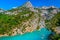 St Croix Lake and boating in the Verdon gorge, France