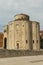 St. Donatus Church and the Bell Tower of Zadar cathedral, famous landmark of Croatia, adriatic region of Dalmatia. Remains of roma