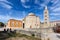 St. Donatus Church, a large pre-Romanesque Catholic church and the Bell Tower of St. Anastasia Cathedral, Zadar, Croatia, Europe