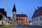 St. Egidius Basilica and city hall in old city of Bardejov, Slov