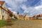 St. Egidius Basilica and city hall in old city of Bardejov, Slovakia