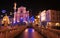 St. Francis church and Preseren square, decorated for Christmas and New Years holidays, Ljubljana, Slovenia