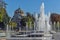 St. George the Conqueror Chapel Mausoleum and fountain in center of city of Pleven, Bulgar