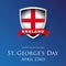 St George Day England flag shield banner or poster