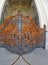 St.George\'s Ribbons on cathedral gate. Orthodox Naval cathedral of St. Nicholas in Kronshtadt, Saint-petersburg Russia