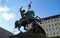 St George Slaying The Dragon, bronze sculpture, in historic Nikolaiviertel, Berlin, Germany