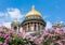 St. Isaac`s Cathedral dome in spring, Saint Petersburg, Russia