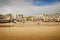 St. Ives beach during low tide revealing the seabed along the city boulevard..25/02/2019 - St. Ives, England