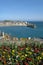 St. Ives harbour and colourful spring flowers.