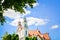 St. Jacob the apostle church in Kurtuvenai town, with Lithuania countryside panorama background