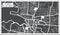 St. John`s Antigua and Barbuda City Map in Black and White Color in Retro Style. Outline Map