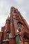 St. John`s Church cloudy streets of Bergen, Norway