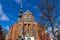 The St. John`s Church and spire of Cathedral of St. Peter, Riga, Latvia