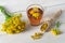 St. John`s wort tea and Hypericum flowers