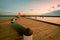 St. Kilda Pier at Dusk with boats in the harbour