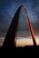 St Louis Arch Metal Gateway Landmark Sunset Glowing Orange