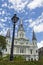 St. Louis Cathedral, as seen from Jackson Square, New Orleans, Louisiana, USA