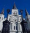 The St Louis Cathedral in Jackson Square of the French Quarter in New Orleans Louisiana